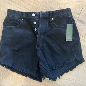 Wild Fable Black Jean Shorts with Frayed Hem